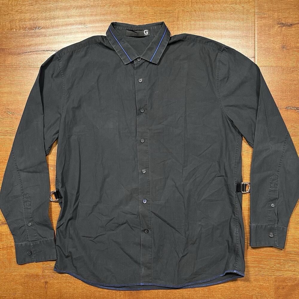 Givenchy Button Up Shirt Mens L Black Long Sleeve Designer Luxury City Couture
